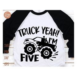monster truck birthday svg, truck yeah svg, 5th birthday boy svg, country boy svg, monster truck svg, five years old bir