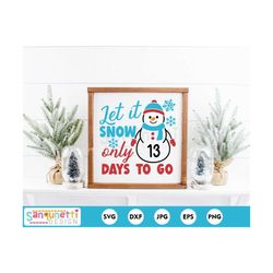 christmas countdown svg, countdown calendar, snowman svg