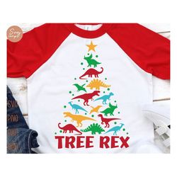 dinosaur holiday tree svg, christmas dinosaur svg, christmas tree svg, kids holiday svg, kids christmas shirt svg file f