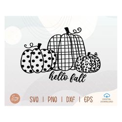 hello fall pumpkin svg, hello fall svg, full pumpkin svg, leopard print pumpkin, fall quote svg, autumn svg, fall door s
