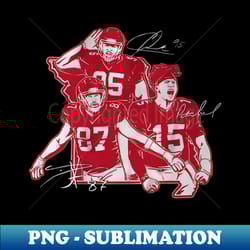 patrick mahomes travis kelce chris jones kansas city star collage - instant png sublimation download - enhance your apparel with stunning detail