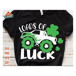 loads of luck svg, st patrick's day monster truck svg, shamrock truck svg, lucky clover svg, kids st patricks svg, boys
