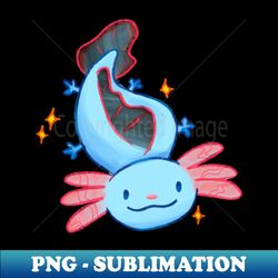 Blue and pink axolotl Sobre Alba - PNG Transparent Sublimation File - Spice Up Your Sublimation Projects