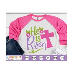 he is risen svg, easter cross cutting file, spring digital art for cricut and silhouette