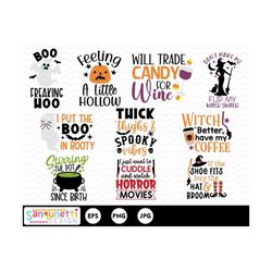 funny halloween clipart, halloween lettering digital art, ghosts and witches instant download