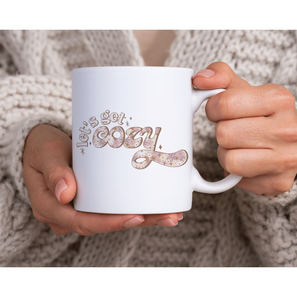 Christmas Coffee Mug, Gifts for Her Christmas Mug, Lets Get Cozy Coffee Mug, Hot Cocoa Mug, 11oz White Ceramic Mug - 2.jpg
