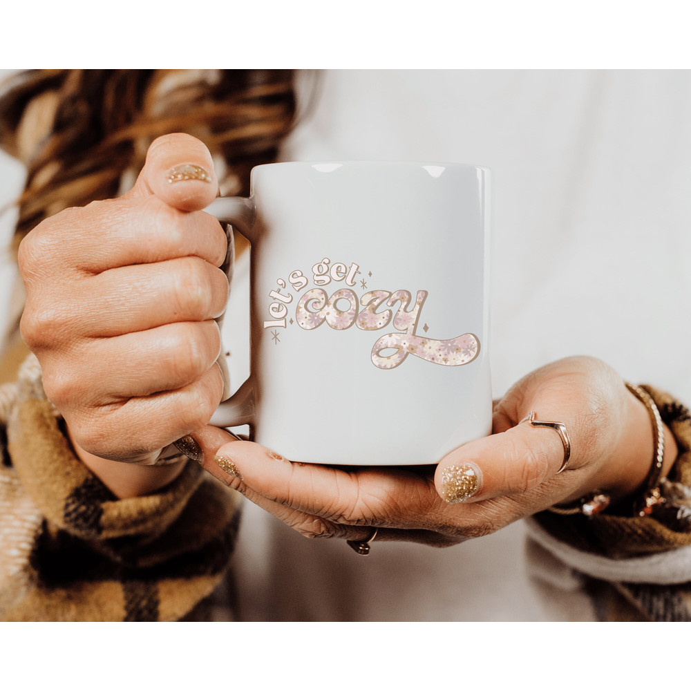 Christmas Coffee Mug, Gifts for Her Christmas Mug, Lets Get Cozy Coffee Mug, Hot Cocoa Mug, 11oz White Ceramic Mug - 7.jpg