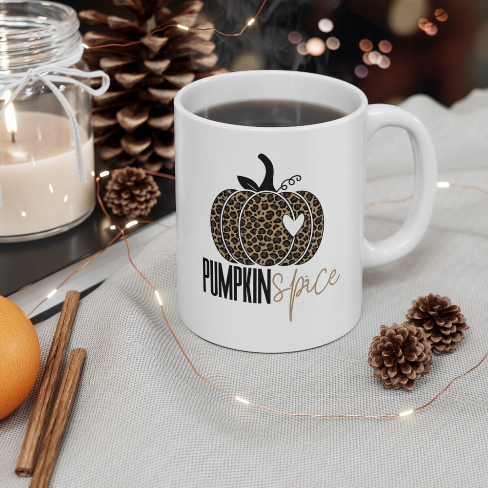 Hello Pumpkin Mug, Pumpkin Spice Leopard Mug, Fall Coffee Mug, Pumpkin Mug for Fall, Cute Coffee Mug - 4.jpg