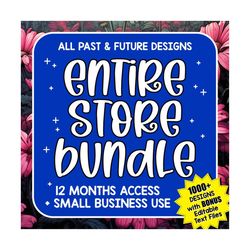 whole shop bundle access for 12 months 1 year commercial use | past, current and future designs | google drive access |