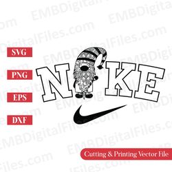 nike swoosh cute classical gnome svg for cricut
