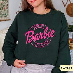 barbi sweatshirt retro doll sweatshirt, cozy sweatshirt, pink shirt, gifts for her, cozy, new doll movie trending 2023,