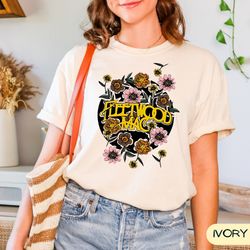 fleetwood mac tshirt, vintage floral retro band graphic tee, unisex music lover gifts vintage shirt, rock band t-shirt x