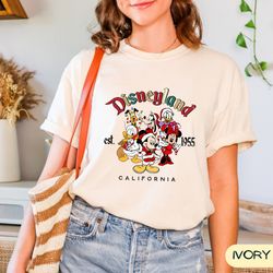 retro disneyland est 1955 california shirt, vintage disneyland shirt,disney's tees,disney trip shirt,mickey and friends