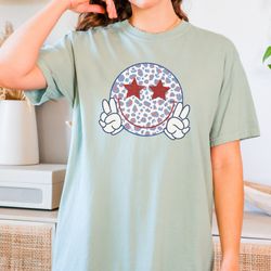retro patriotic youth smiley face tee, fourth of july kids shirt, smiley face independence day shirt, vintage shirt