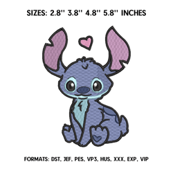 blue stitch embroidery design file pes. lilo and stitch embroidery design. cutie stitch embroidery, anime pes design