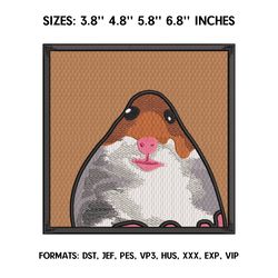 Mem Hamster Embroidery design file pes. Mem Hamster embroidery design. Cutie Hamster embroidery, Anime Pes Design