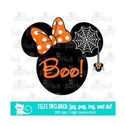 boo svg design, girl mouse kids halloween cute vacation trip svg, digital cut files svg dxf png jpg, printable clipart,