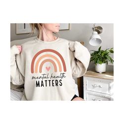 mental health matters svg, boho rainbow svg, mental health svg, positive svg, you matter svg, self love svg, hippie svg,