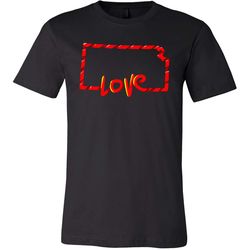 love kansas state flag map outline souvenir gift t-shirt
