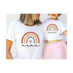 mama and mini rainbow svg, mama and mini svg, mommy and me svg, boho rainbow svg, mommy daughter svg, boho mama svg, mam