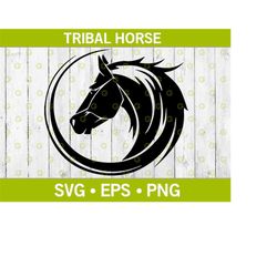 Tribal Horse In Circle SVG, Tribal Farm Animal SVG, Farm Animal Svg, Horse Maine Svg, Horse Svg, Tribal Horse Svg, Horse