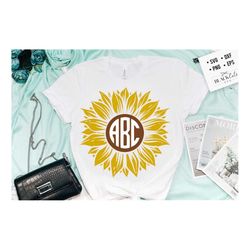 sunflower round monogram svg, sunflower svg, sunflower quotes svg, sunshine svg, funny sunflower quotes svg, kindness sv