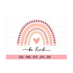 boho rainbow be kind svg, boho rainbow svg, kindness svg, choose kindness svg, mental health svg, kindness heart svg, ki