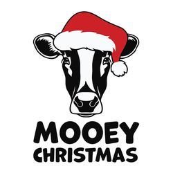 mooey christmas svg, merry christmas svg, christmas cow santa hat svg, male, female design, boy, girl, instant download