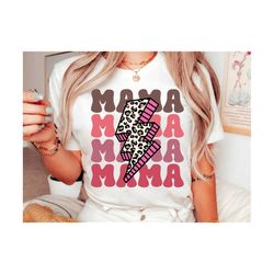 mama lightning bolt svg, leopard lightning bolt svg, cheetah mama svg, retro mama svg, mother's day svg, girl mama svg,