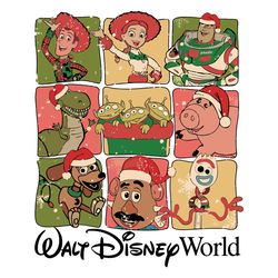 Vintage Toy Story Cartoon Merry Christmas World SVG