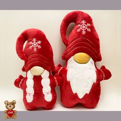 personalised embroidery plush soft toy gnome christmas ,super cute personalised soft plush toy