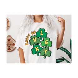 happy go lucky svg, lucky svg, feeling lucky svg, lucky vibes svg, st patrick's day svg, st patty day svg, retro svg, sh