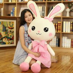 rabbit plush toy cute skirt rabbit soft animal kids cartoon big ear bunny plush hug stuffed pillow girl christmas birthd