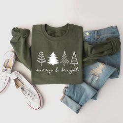 christmas tree sweatshirt, womens christmas sweater, christmas crewneck, christmas matching shirts, winter sweatshirt, g