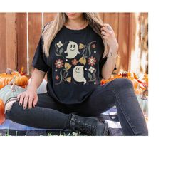 comfort colors halloween shirt, cute ghost fall shirts, halloween tshirt, spooky season ghost shirt, retro halloween shi