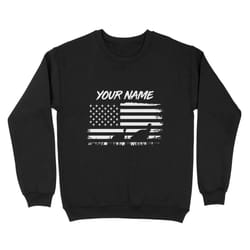 customize name turkey hunting american flag patriotic hunting shirt d08 nqs2206 &8211 standard crew neck sweatshirt