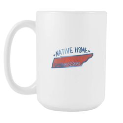 love tennessee state native home map outline souvenir 15oz mug