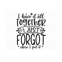 i have it all together i just forgot where i put it svg, sarcasm svg, sarcastic svg, funny svg, sarcastic sayings svg, s