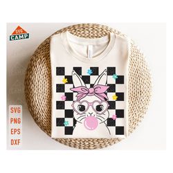 cute bunny svg, easter bunny svg, bunny with glasses svg, happy easter svg, bunny face svg, bunny svg, retro easter png,