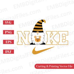 nike swoosh christmas thanksgiving gnome svg for cricut