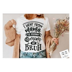 i went from mama to mommy to mom to bruh svg, bruh svg, mom life svg, mom svg, mothers day svg, mama svg