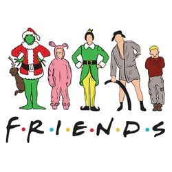 christmas movie friends svg, friends christmaspng, characters friends svg, merry friendsmas svg, instant download