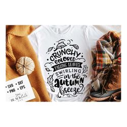 crunchy leaves svg, autumn svg, fall svg, autumn svg design, thanksgiving svg, happy fall svg