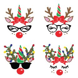 christmas reindeer unicorn bundle christmas,christmas svg, cricut file, christmas shirt svg, instant download