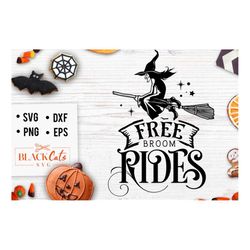 free broom rides svg, halloween svg, happy halloween svg, witch svg