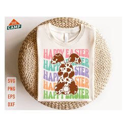 happy easter svg, easter bunny svg, bunny cowhide print svg, bunny svg, retro easter png, peeps svg, happy easter png, e