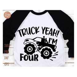 monster truck birthday svg, truck yeah svg, 4th birthday boy svg, country boy svg, monster truck svg, four years old bir