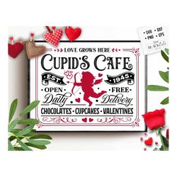 Cupid's Cafe svg, Farmhouse Valentine svg, Cupid's Cafe