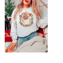 cowboy christmas crewneck sweatshirt retro santa sweatshirt western christmas crewneck christmas sweater country christm