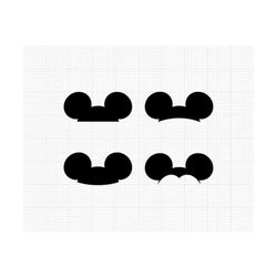 mickey mouse ears head, svg and png formats, cut, cricut, silhouette, instant download